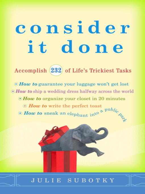 Title details for Consider It Done by Julie Subotky - Available